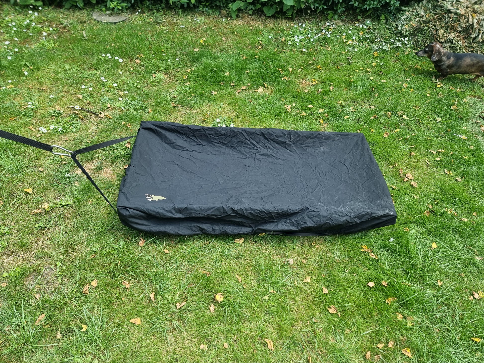 Lightweight cover for an animal transit box sled, keeping carcess protected and out of sight