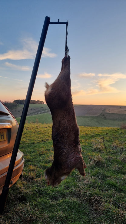 Tow hitch attachment designed for gralloching, keeping the process quick and clean