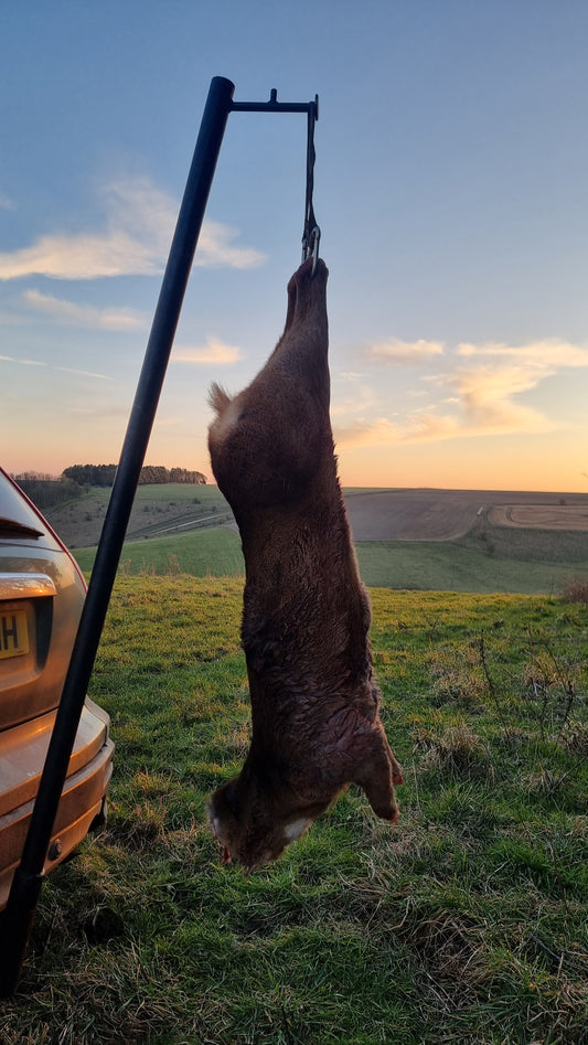 Tow hitch attachment designed for gralloching, keeping the process quick and clean